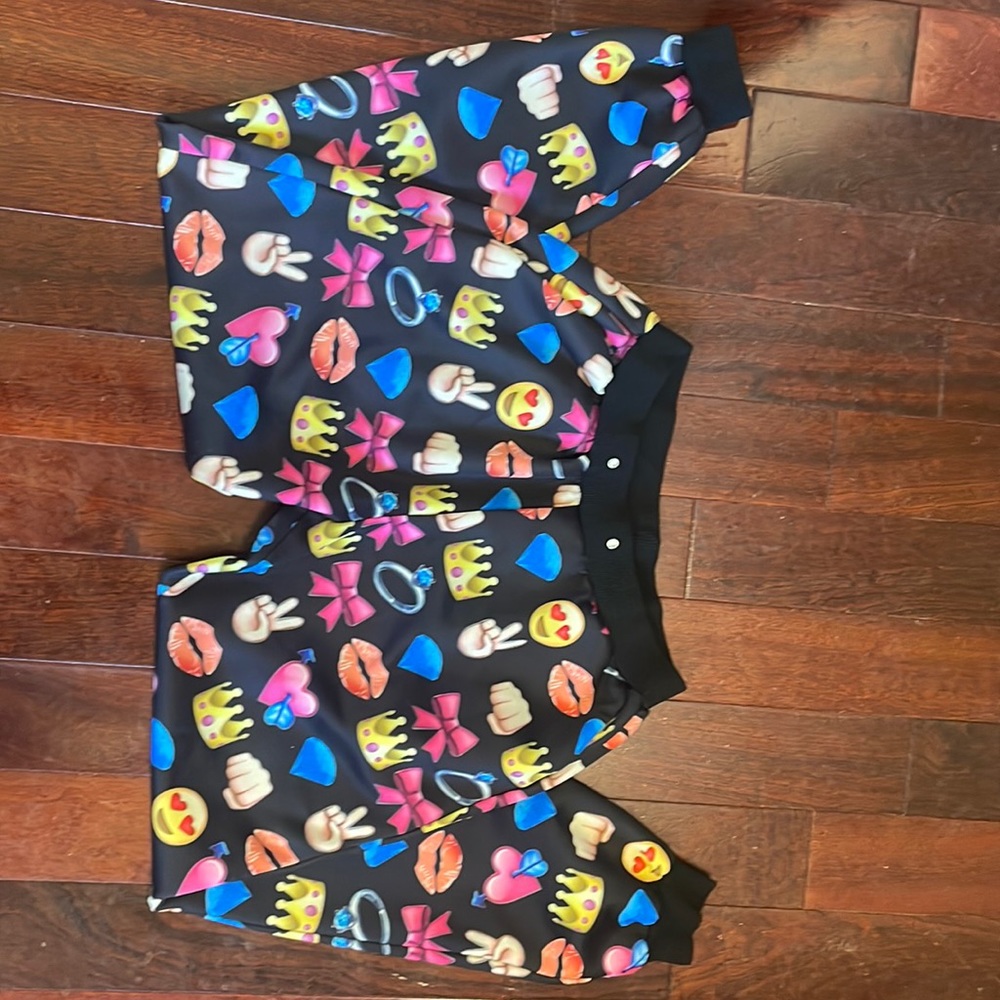 Emoji sweatpants. Cool.  Costume.